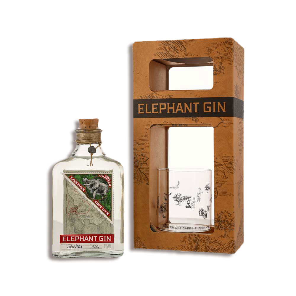 Elephant London Dry Gin mit Glas